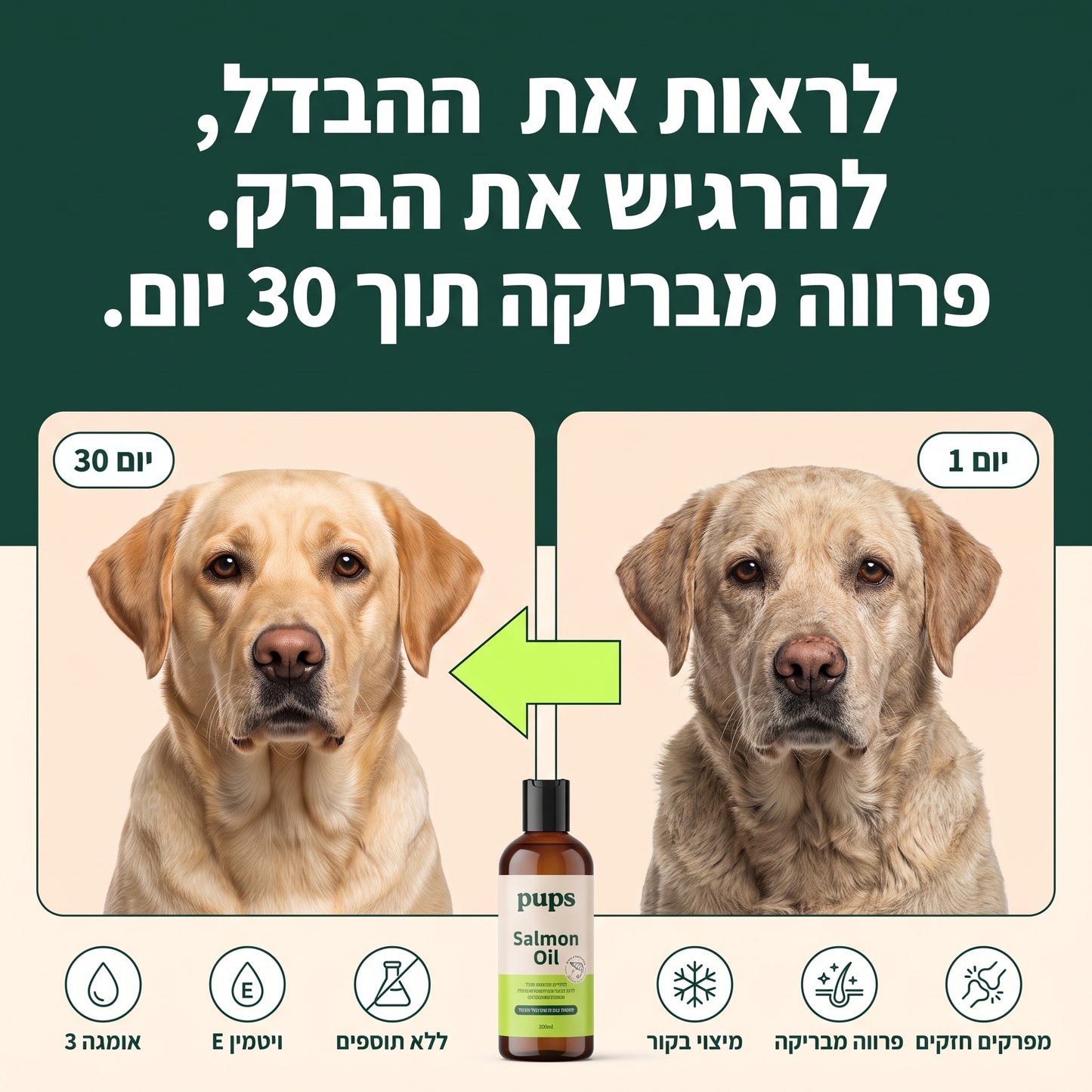 לפני ואחרי - פרווה מבריקה תוך 30 יום